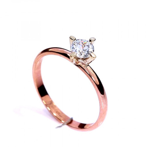 Gold ring with zircon