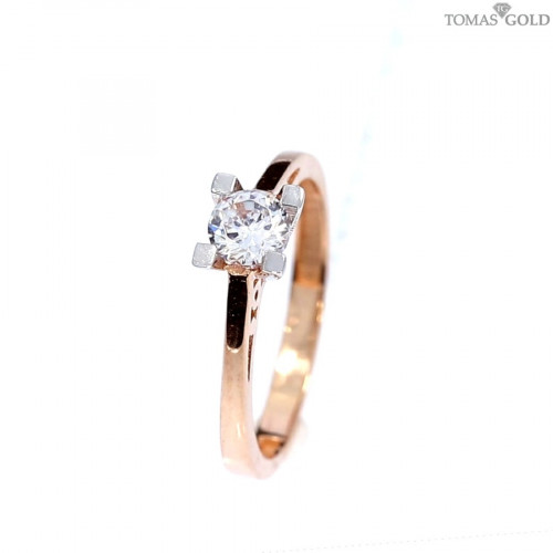 Gold ring with zircon