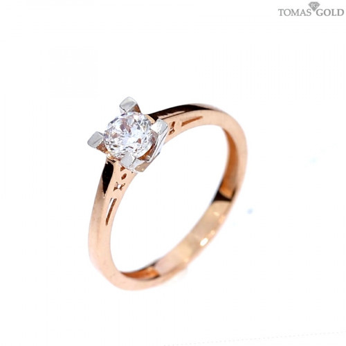 Gold ring with zircon