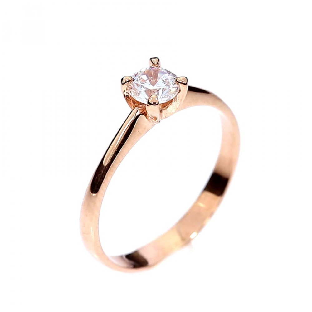 Golden ring with zircon