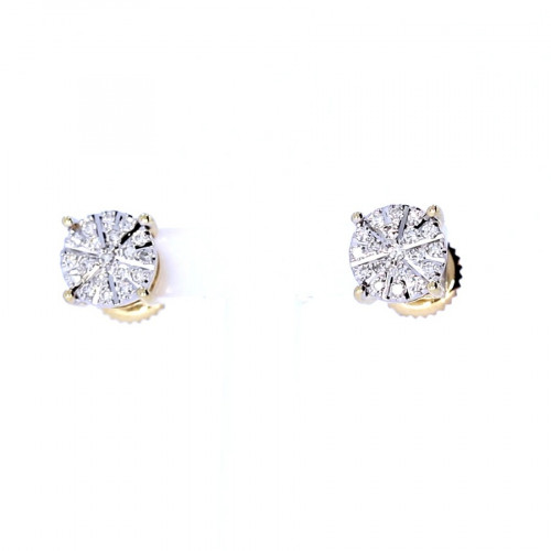 Gold earrings with diamonds