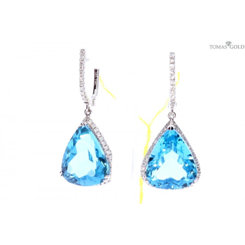 Gold earrings with topaz