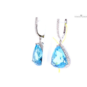 Gold earrings with topaz