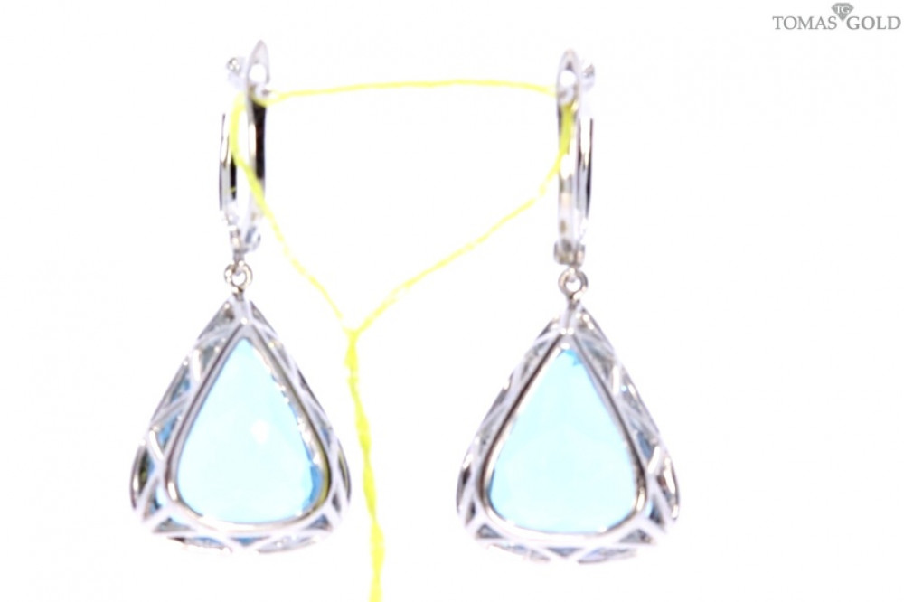 Gold earrings with topaz