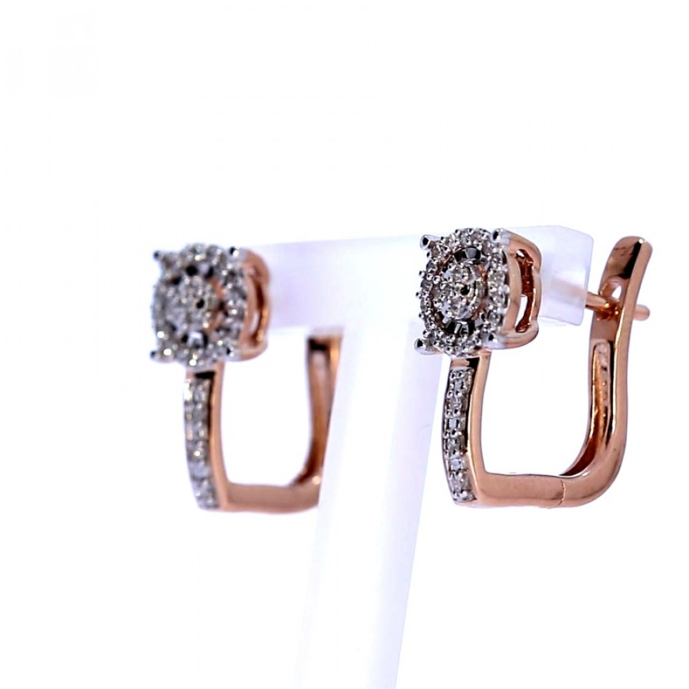 Vääriskividega kuldsed kõrvarõngad