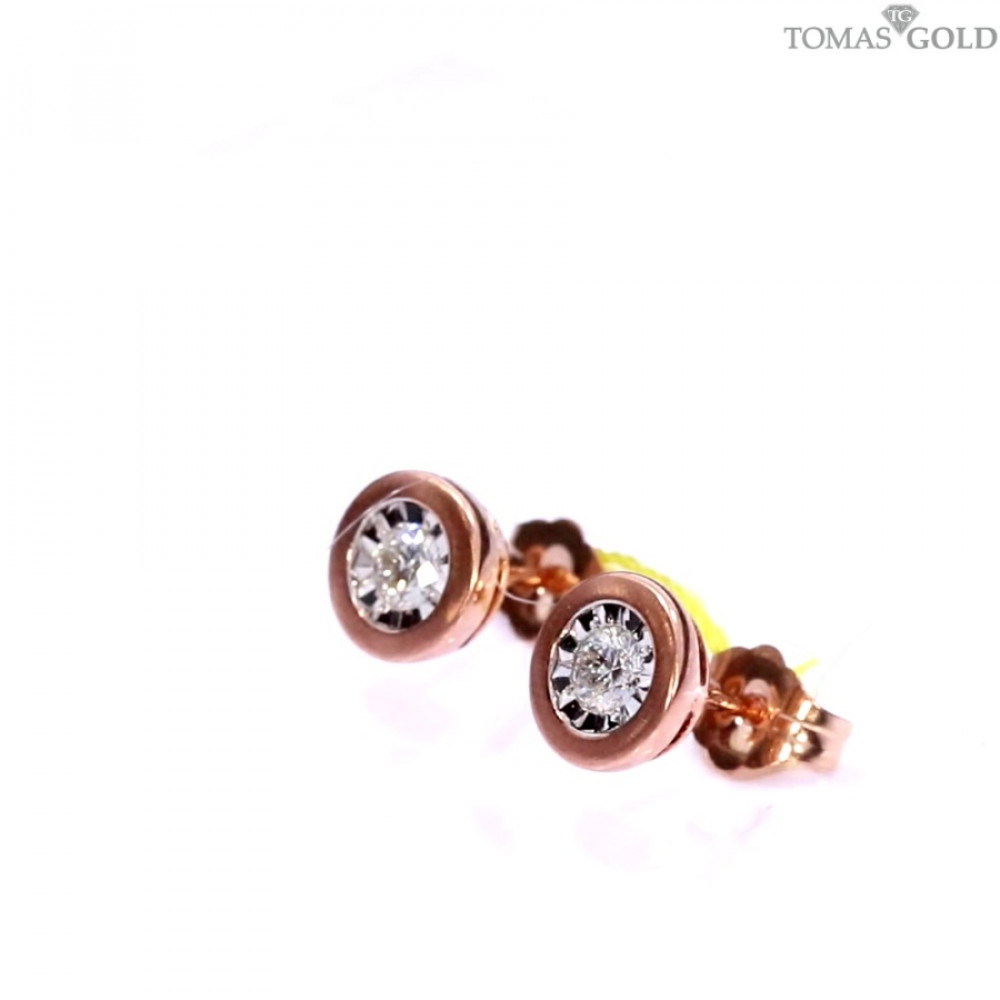 Auksiniai auskarai su briliantais