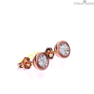 Auksiniai auskarai su briliantais