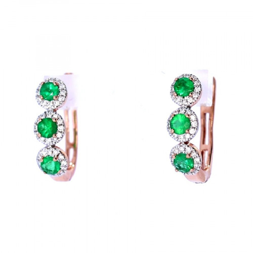 Золотые серьги с изумрудом