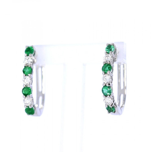 Золотые серьги с изумрудом