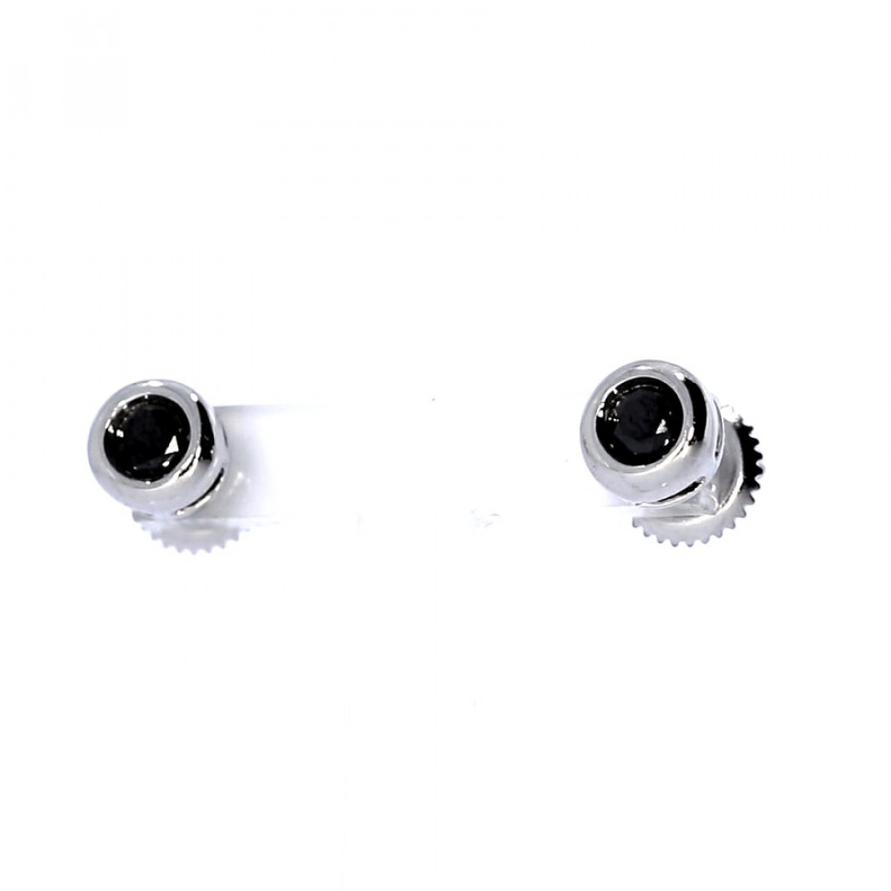 Gold earrings with a black diamond