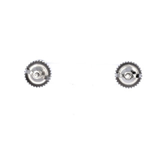 Gold earrings with a black diamond