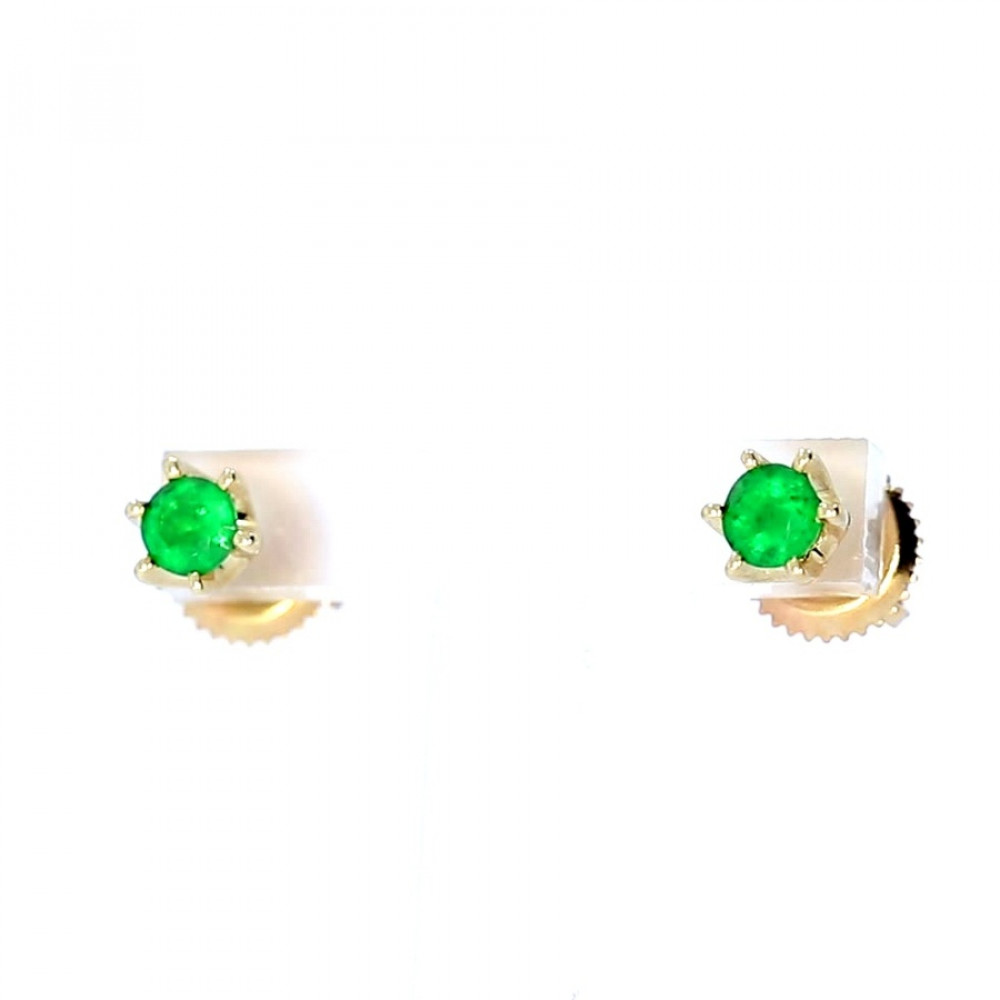 Auksiniai auskarai su smaragdu