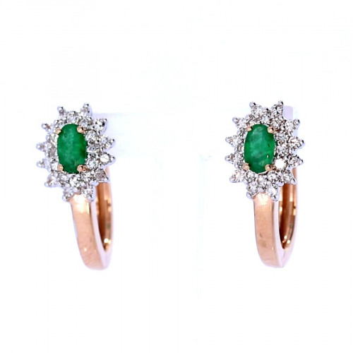 Золотые серьги с изумрудом