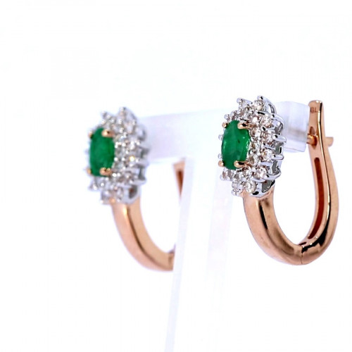 Золотые серьги с изумрудом