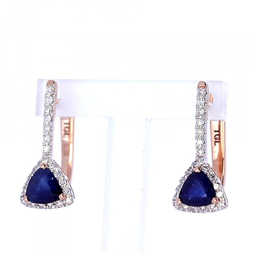 Kuldkõrvarõngad safiiriga