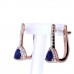 Gold earrings with sapphire