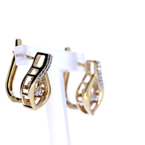 Vääriskividega kuldsed kõrvarõngad