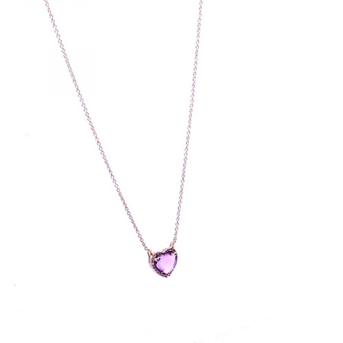 Gold chain with amethyst pendant
