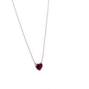 Gold chain with garnet pendant