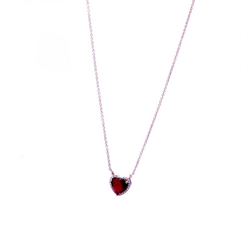 Gold chain with garnet pendant