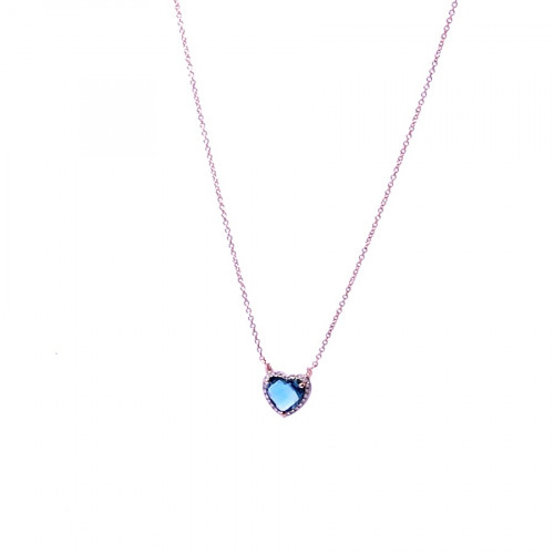 Gold chain with topaz pendant