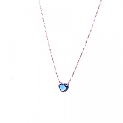 Gold chain with topaz pendant