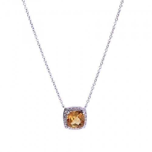 Gold chain with citrine pendant