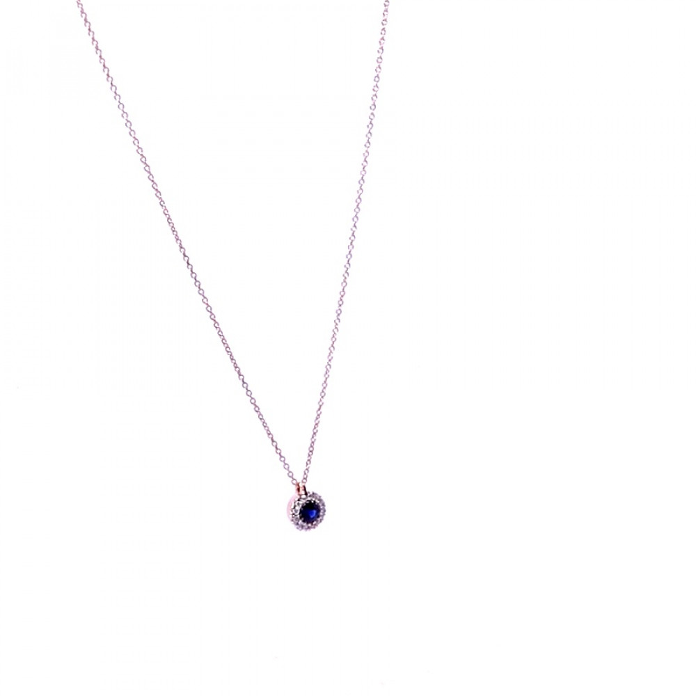Gold chain with sapphire pendant