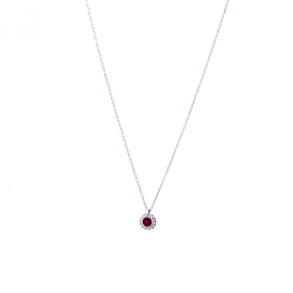 Gold chain with ruby pendant