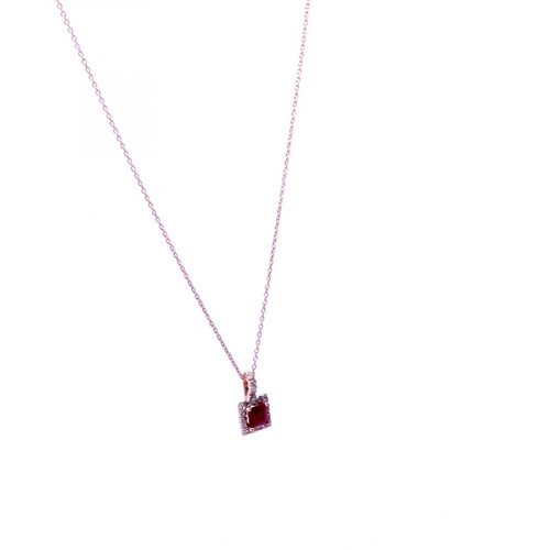Gold chain with ruby pendant