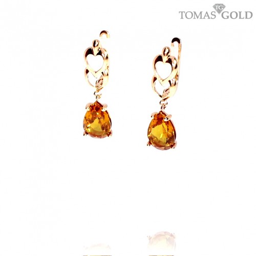Gold earrings with zultanite