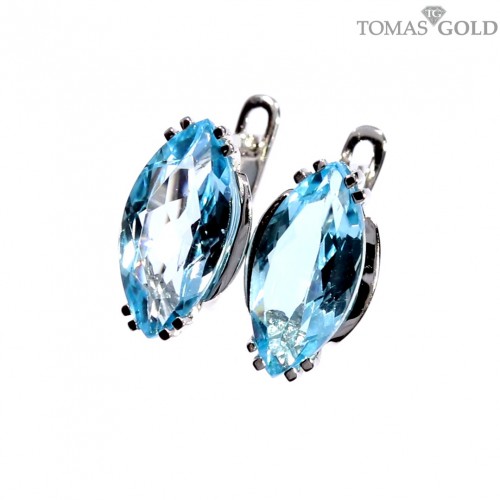 Gold earrings with topaz