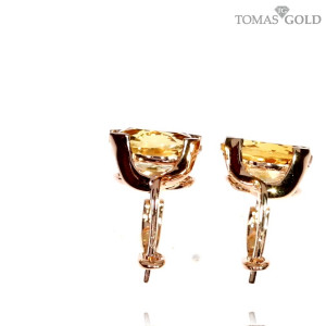 Golden earrings with citrine