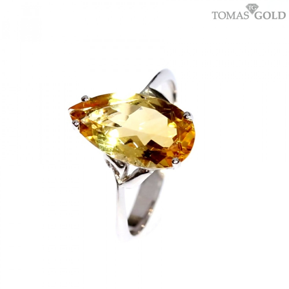 Golden ring with citrine