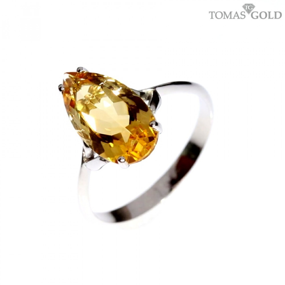 Golden ring with citrine