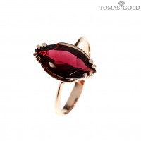 Golden ring with precious stones