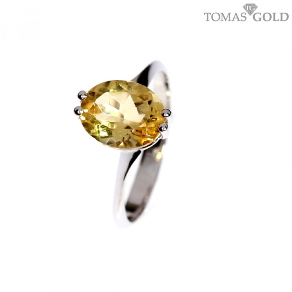 Golden ring with citrine