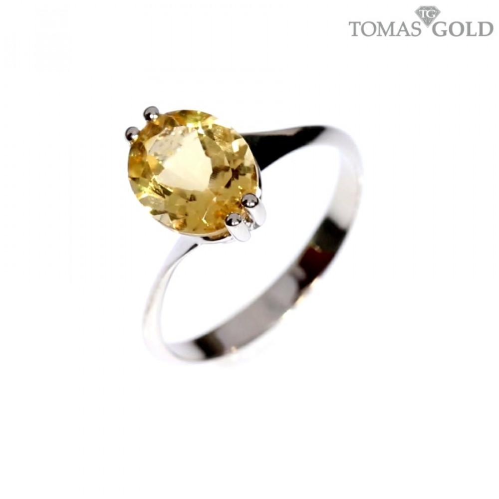 Golden ring with citrine