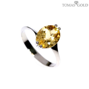 Golden ring with citrine