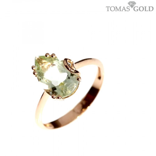 Gold ring with green amethyst