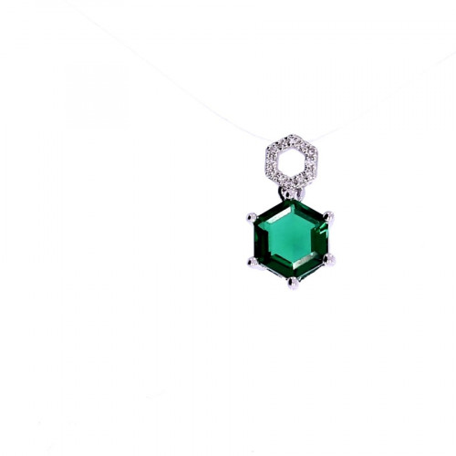 Gold pendant with an emerald