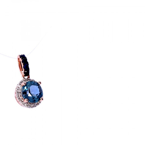 Gold pendant with sapphire