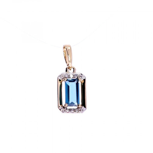 Gold pendant with London topaz