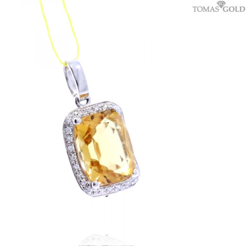 Золотая подвеска с цитрином