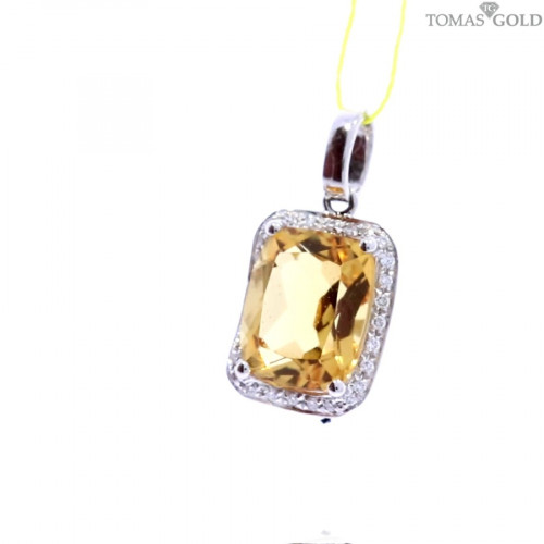 Золотая подвеска с цитрином