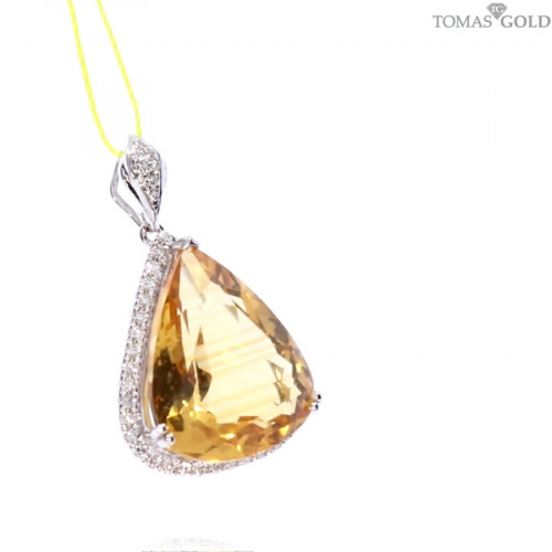 Golden pendant with citrine