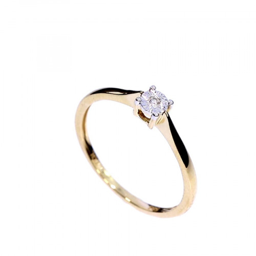 Gold ring with diamond