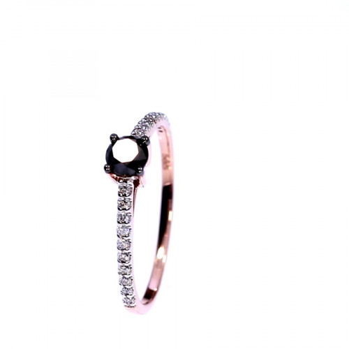 Gold ring with black diamond