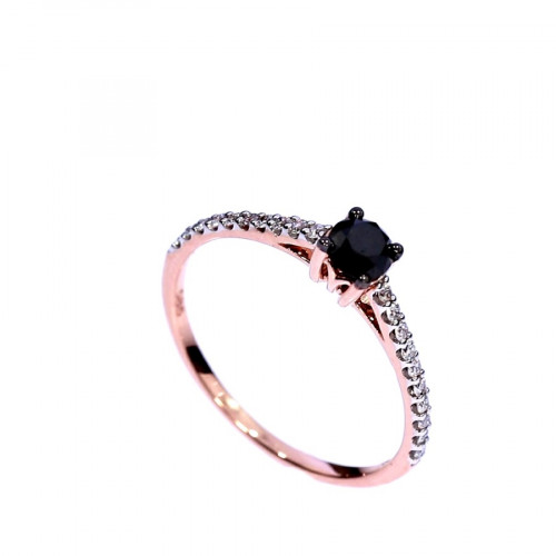 Gold ring with black diamond