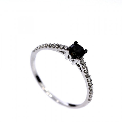 Gold ring with black diamond